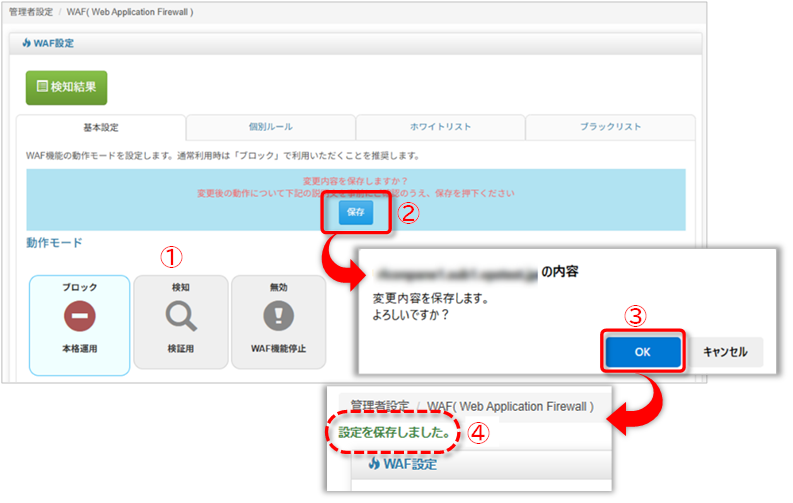 動作モード切り替え手順の図