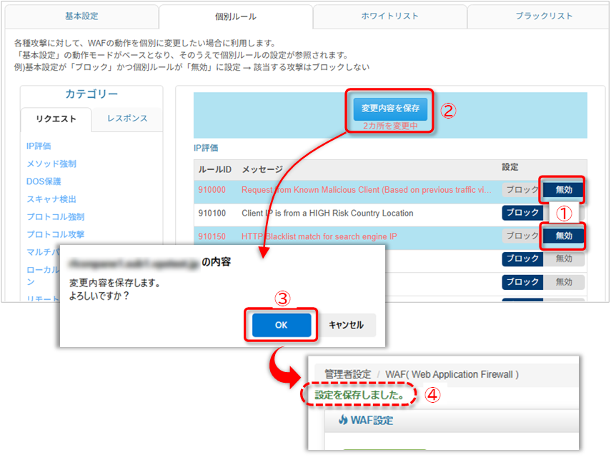 ルールの設定変更手順の図