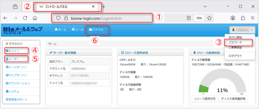コントロールパネル概要の図