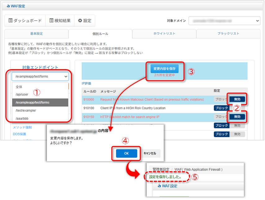 ルールの設定変更手順の図