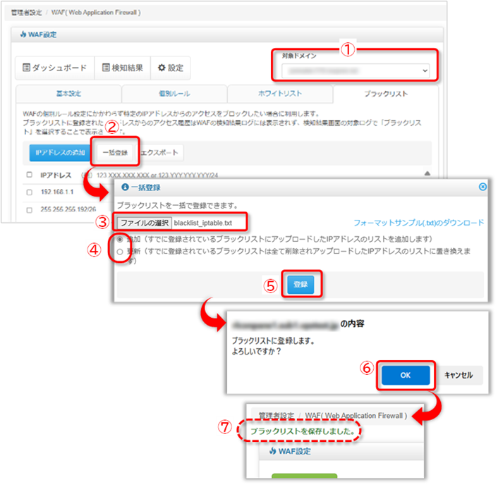 ブラックリスト：インポート手順の図