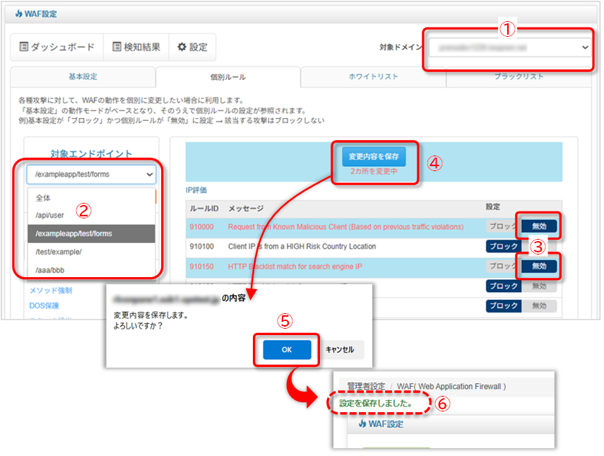 ルールの設定変更手順の図